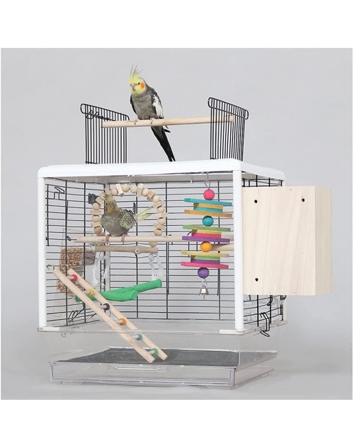 Cage à Oiseaux Cage de perroquet interactif à grande échelle à grande échelle à grande échelle à grande échelle avec boîte à reproduction et cage d'oiseaux utilisé pour Myna Parrot Canary Wind Bird B