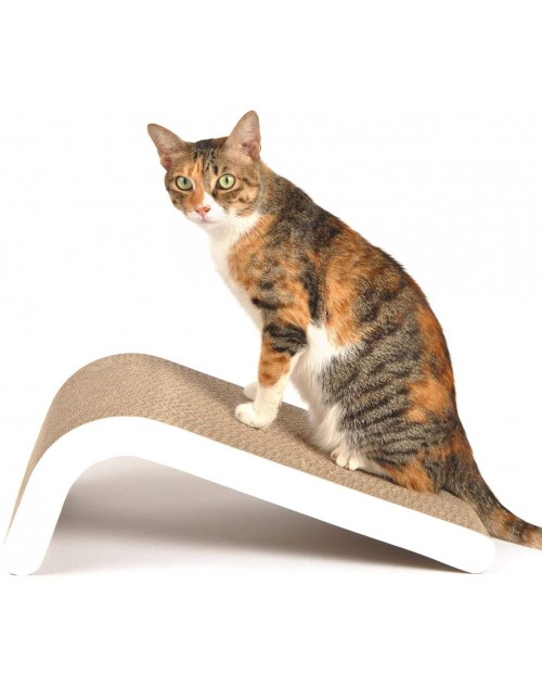 Likea Griffoir inclinable pour chat avec herbe à chat en carton de qualité supérieure plusieurs angles de griffage pour correspondre aux préférences de votre chat